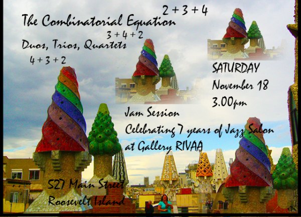 November 18th, Jam Session: Combinatorial Equation - Duos, Trios and Quartets, Gallery RIVAA November 18th, Jam Session: Combinatorial Equation - Duos, Trios and Quartets, Gallery RIVAA